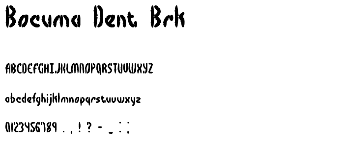 Bocuma Dent BRK font